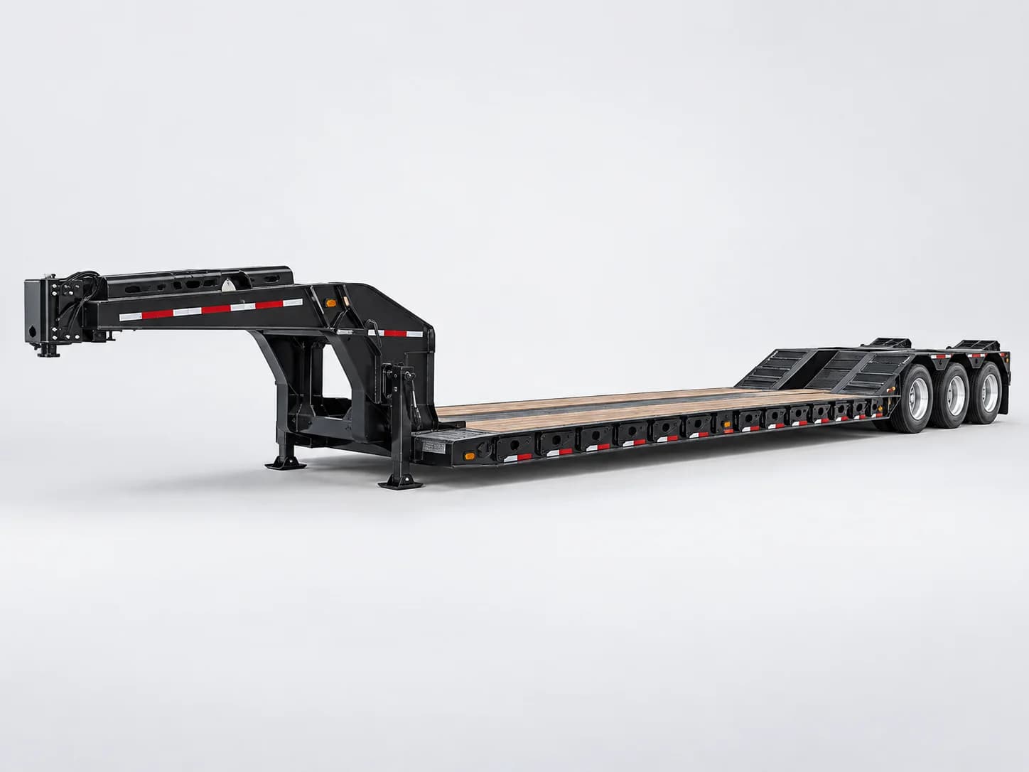 Black and silver removable gooseneck trailer
