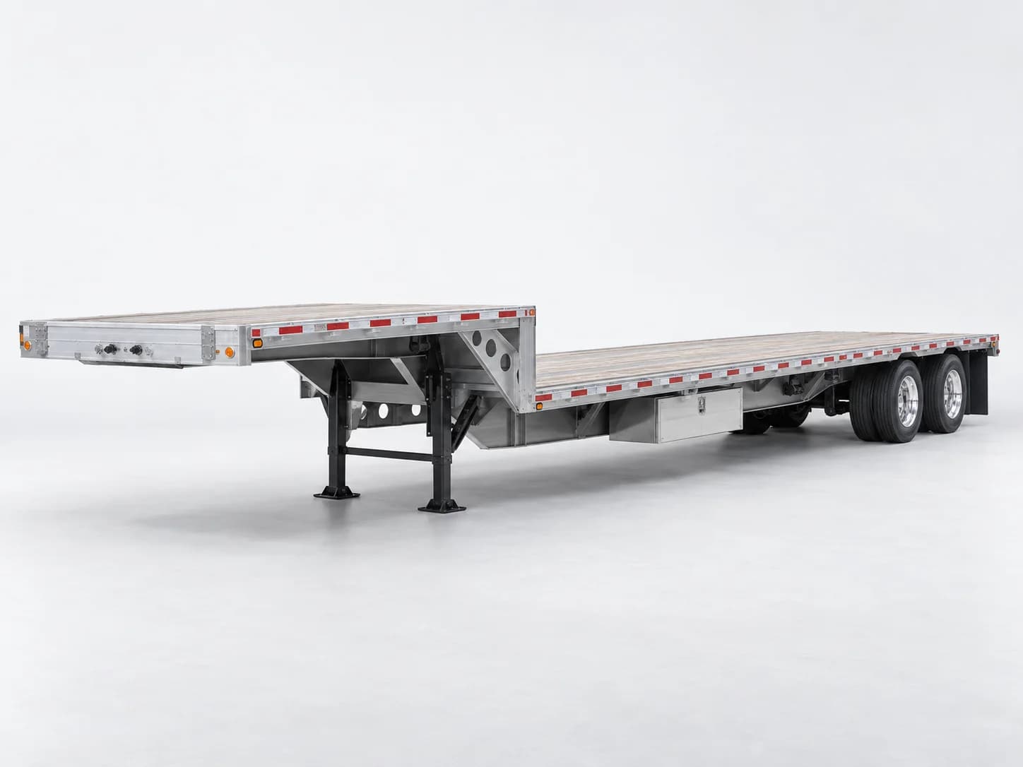 Silver 53-foot step deck trailer