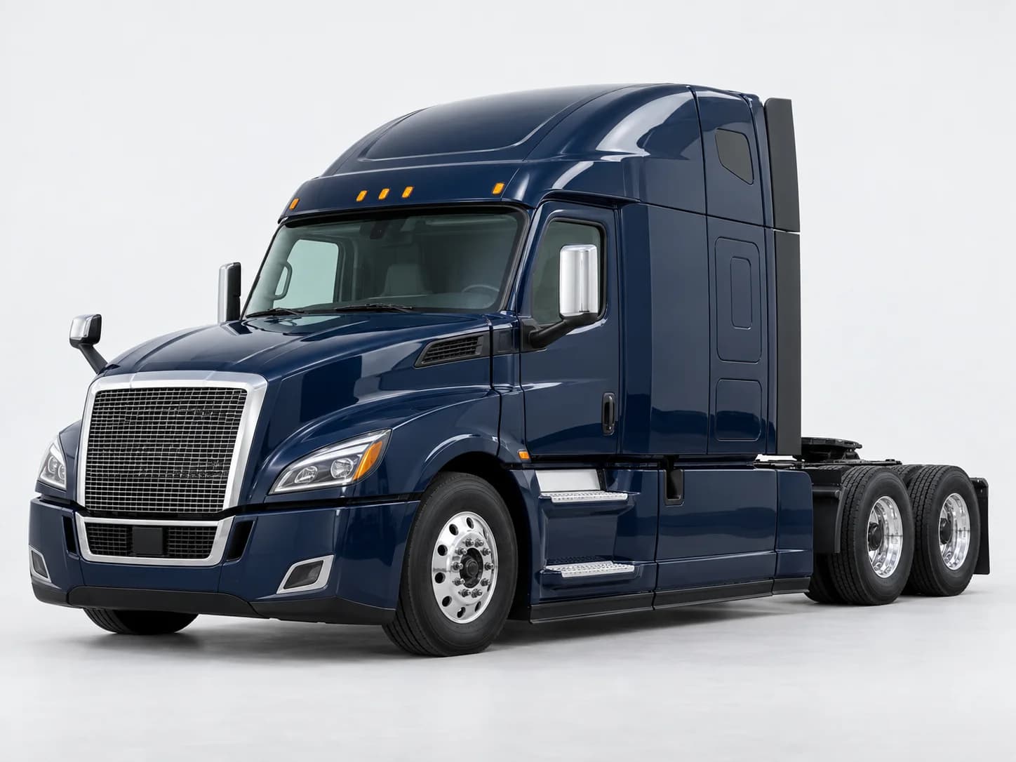 White commercial sleeper truck